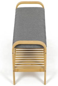 Natúr Bambusz Cipős, Szürke Betétekkel. DR-N1016 GREY2