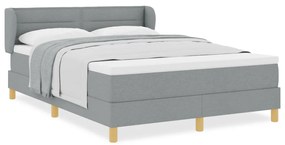 Boxspring Ágy Matrac Ezüstszürke 140x200 cm Szövet