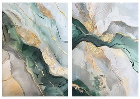 Kép szett kézzel festett részletekkel 2 db-os 50x70 cm Aventurine – Styler