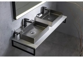 Sapho - AURUM 55x42 cm pultba szerelhető mosdó, szálcsiszolt nemesacél