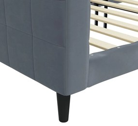 sötétszürke bársony kanapéágy 80 x 200 cm