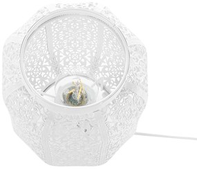 Marokkói fehér fém asztali lámpa 27 cm SOMES Beliani