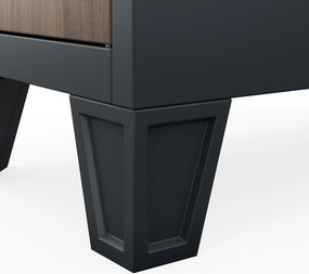Öltözőszekrény fém munkahelyi mély 2 ajtós antracit/dió, 292x1720x600 mm: BARTEK 1 Plus D600 Eco Design