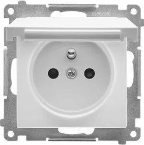 Simon 55 Szimpla fali aljzat földelt fedéllel fehér matt