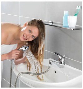 Mosdó csapjára szerelhető zuhanyfej csővel - Wenko