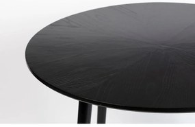 Kerek étkezőasztal tölgyfa dekoros asztallappal ø 120 cm Fabio – White Label