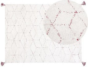 Fehér hosszú szálú szőnyeg 140 x 200 cm SAKARYA Beliani