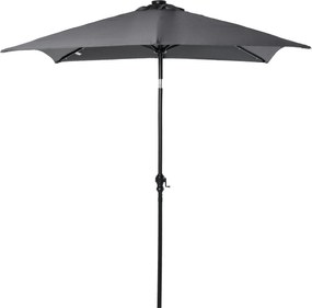 Outsunny Kerthelyiségi Napernyő 268x205x248 cm sötétszürke LED világítással, 45°-os dőlésszögű tetővel, acél rúddal és kurblis növeli | Aosom