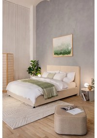 Bézs kárpitozott ágyneműtartós franciaágy ágyráccsal 160x200 cm Myra Bold – Bonami Selection