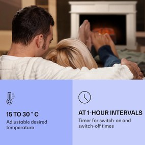 Klarstein Kamini FXL 2G, elektromos kandalló, kandallóbetét, 1800 W, 3D LED lángillúzió