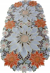 Asztali Futófelület 60x120 Dekoratív Virágok Hímzéssel