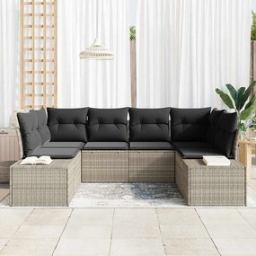 Kerti Kanapé Szett 6 pcs Világosszürke 234 x 154 x 85 cm