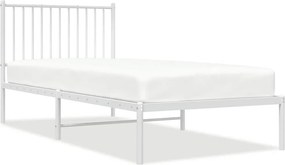 vidaXL fehér fém ágykeret fejtámlával 90x200 cm