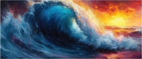 Kép - Hullám a naplementében (120x50 cm)