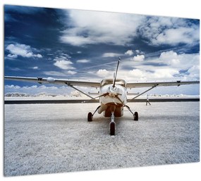 Egy motoros repülőgép képe (70x50 cm)