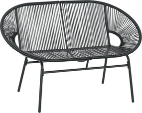 Outsunny Rattan Karosszék, Polirattanból készült Kültéri Szék, 260 kg teherbírású Időjárásálló Kerti Szék, Kerti Székek Kertre, Erkélyre, Teraszra, Fe