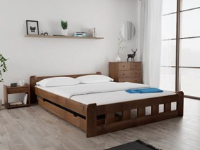 Naomi magasított ágy 160x200 cm, tölgyfa Ágyrács: Léces ágyrács, Matrac: Deluxe 15 cm matrac