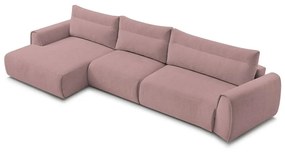 Világos rózsaszín sarokkanapé Aden – Bobochic Paris