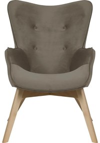 Világosbarna bársony fotel Niko – Ropez