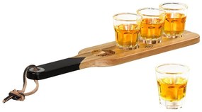 Szervírozó fadeszka 4 röviditalos pohárral - Gentlemen's Hardware