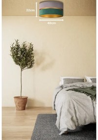 Duolla - Mennyezeti lámpa DUO 1xE27/15W/230V átm. 40 cm szürke/zöld/arany