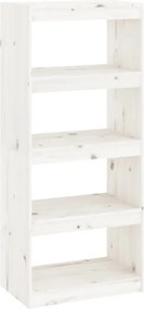 vidaXL fehér tömör fenyőfa könyvszekrény/térelválasztó 60x30x135,5 cm