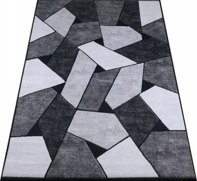 Szőnyeg 160x220 Szürke Fekete Nappali Szoba Modern Csúszásgátló Bcf