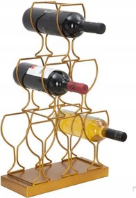 Bortartó állvány, 6 palack, arany, 31 x 12 x 53 cm