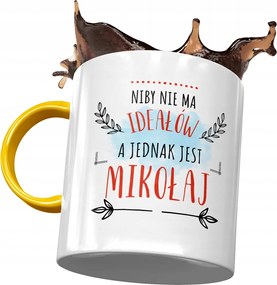 Sárga Bögre Mikulás Kollégáknak Ajándék Nyomtatott Fotóval