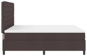 Rugós ágy matraccal és LED világítással, sötétbarna, 180 x 200 cm szövet