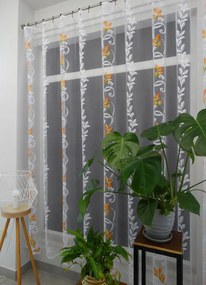 Mg Függöny Levél Fehér narancs 225cm lengyel 0,5m 4095