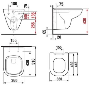 JIKA H8666140000001 - DEEP függesztett WC + DEEP SoftClose WC-ülőke