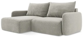 Világosszürke kinyitható-tárolóhelyes sarokkanapé (bal oldali) Kalena – Makamii