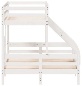 fehér tömör fenyőfa emeletes ágy 80 x 200/140 x 200 cm