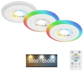 Briloner Briloner - KÉSZLET 3x LED RGBW Dimmelhető fürdőszobai lámpa LED/5W/230V IP44+ + távirányító BL1333