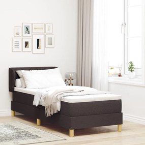 Box Spring Ágy matraccal - Sötétbarna, 80x200 cm, Szövet