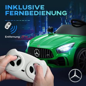 AIYAPLAY Elektromos gyerekautó, Mercedes, 3-5 km/h, távirányító, fények és zene, zöld