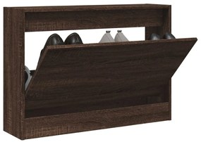 barna tölgyszínű szerelt fa cipőszekrény 80 x 21 x 57 cm