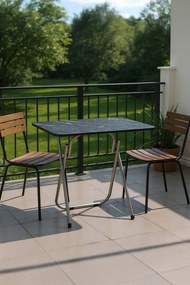 Étkezőasztal, fekete márvány, 90 cm – TR366SLV1130