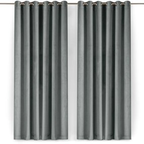 Szürke bársony dimout (részleges sötétítő) függöny 200x175 cm Velto – Filumi