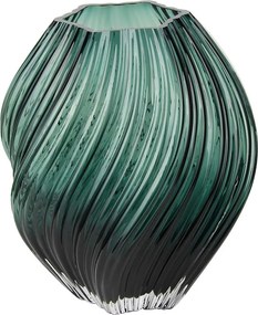 Sötétzöld kézzel készített üveg váza (magasság 23 cm) – House Nordic