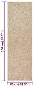 ZIZUR juta hatású beltéri és kültéri szőnyeg 80x200 cm