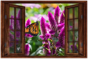 Poszter 60x40 Pillangó a virágokon