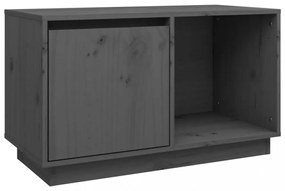 szürke tömör fenyőfa TV-szekrény 74x35x44 cm