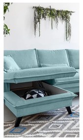 Charming Charlie világoskék kinyitható sarokkanapé, bal oldali - Miuform