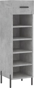 vidaXL betonszürke szerelt fa cipősszekrény 30 x 35 x 105 cm