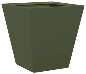 2 db olívazöld acél kerti növénytartó 30 x 30 x 30 cm