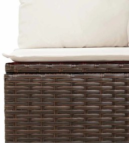 Kerti Kanapé Szett tárolóval 5 pcs Barna Poli rattan