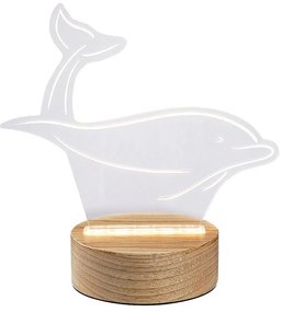 Rabalux 76002 - AKALI LED gyerek asztali lámpa LED/2W/5V 3000K delfin bükk