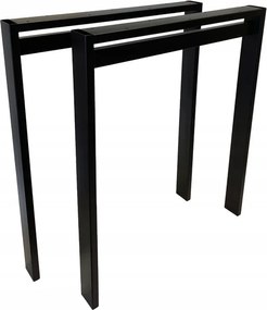 Asztali LĂĄbak ĂrĂłasztalhoz FĂ©m Fekete A 50x72 CM Profil 6x2 CM Loft 2 Db